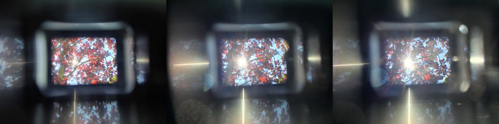 Shooting through the viewfinder with a smartphone the flare can be used to add/detract from the image. Photo JW